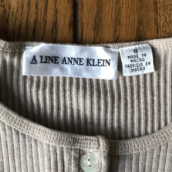 Taupe cotton knit cardigan - Picture 3 of 3